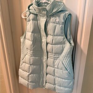 Lands' End Women's Icy Blue Quilted mid-length Puffer  Vest